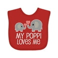 thumbnail image 1 of Inktastic My Poppi Grandpa Loves Me Boys or Girls Baby Bib, 1 of 4