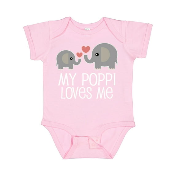 Inktastic My Poppi Grandpa Loves Me Boys or Girls Baby Bodysuit