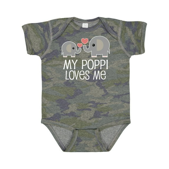 Inktastic My Poppi Grandpa Loves Me Boys or Girls Baby Bodysuit