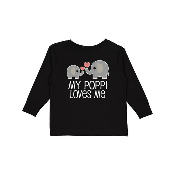 Inktastic My Poppi Grandpa Loves Me Boys or Girls Long Sleeve Toddler T-Shirt