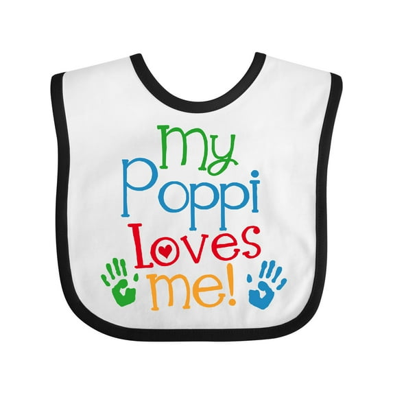 Inktastic My Poppi Loves Me Boys or Girls Baby Bib