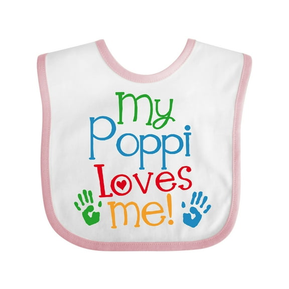 Inktastic My Poppi Loves Me Boys or Girls Baby Bib