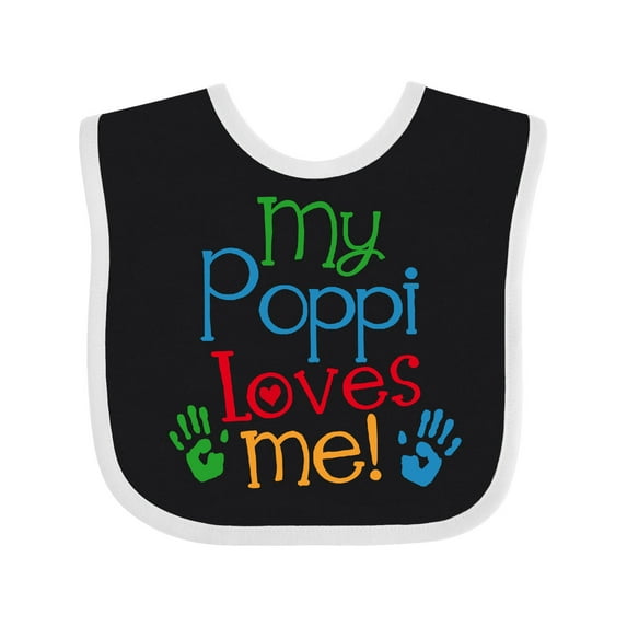 Inktastic My Poppi Loves Me Boys or Girls Baby Bib