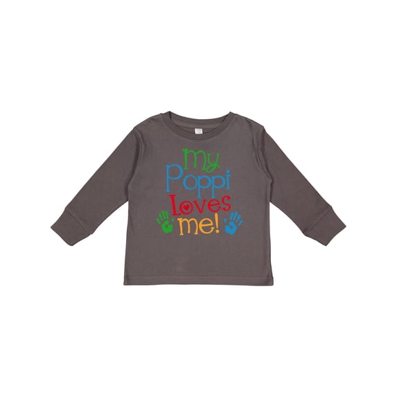 Inktastic My Poppi Loves Me Boys or Girls Long Sleeve Toddler T-Shirt