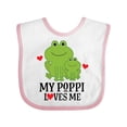 thumbnail image 1 of Inktastic My Poppi Loves Me Grandson Frog Boys Baby Bib, 1 of 4