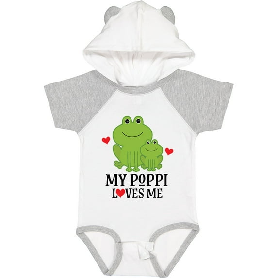 Inktastic My Poppi Loves Me Grandson Frog Boys Baby Bodysuit