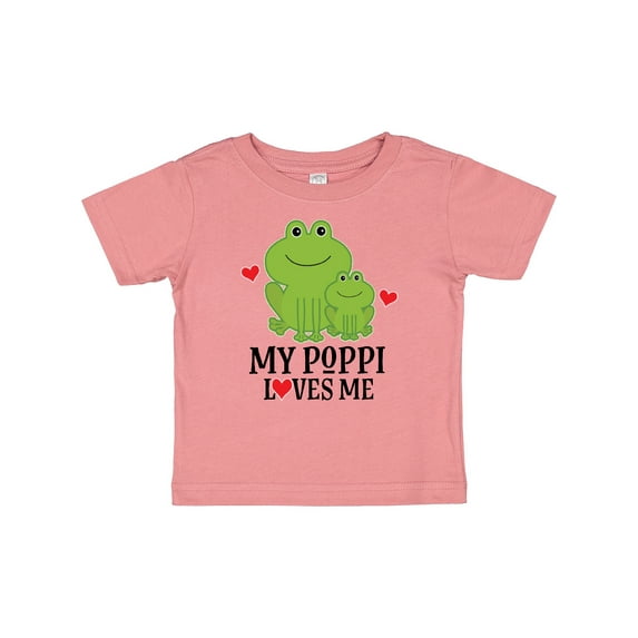 Inktastic My Poppi Loves Me Grandson Frog Boys Baby T-Shirt