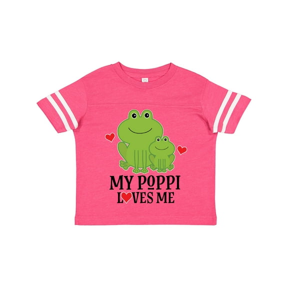 Inktastic My Poppi Loves Me Grandson Frog Boys Toddler T-Shirt