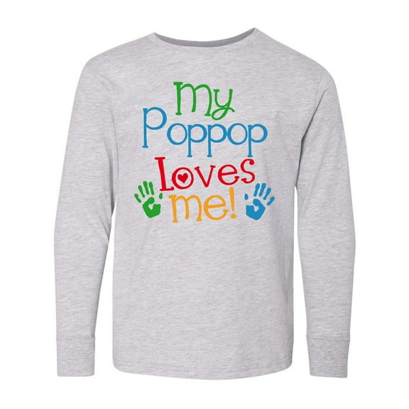 Inktastic My Poppop Loves Me Gift Long Sleeve Youth T-Shirt
