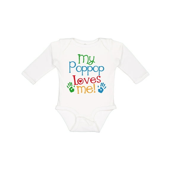 Inktastic My Poppop Loves Me Grandchild Boys or Girls Long Sleeve Baby Bodysuit