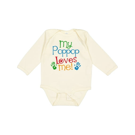 Inktastic My Poppop Loves Me Grandchild Boys or Girls Long Sleeve Baby Bodysuit