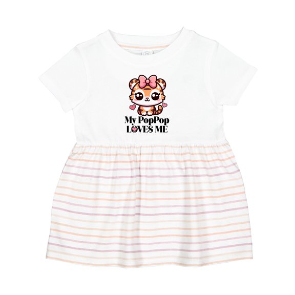 Inktastic My Poppop Loves Me Grandchild Cub Girls Baby Dress