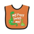thumbnail image 1 of Inktastic My Poppy Grandpa Loves Me Boys Baby Bib, 1 of 4