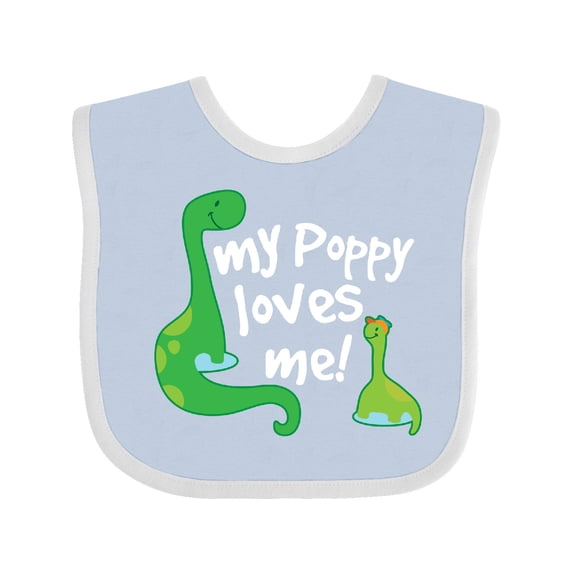 Inktastic My Poppy Grandpa Loves Me Boys Baby Bib