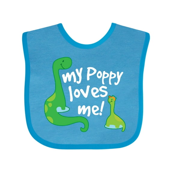 Inktastic My Poppy Grandpa Loves Me Boys Baby Bib