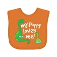 thumbnail image 1 of Inktastic My Poppy Grandpa Loves Me Boys Baby Bib, 1 of 4