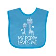 thumbnail image 1 of Inktastic My Poppy Loves Me Boys Giraffe Grandson Boys Baby Bib, 1 of 4