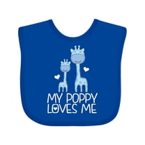 Inktastic My Poppy Loves Me Boys Giraffe Grandson Boys Baby Bib