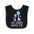 thumbnail image 1 of Inktastic My Poppy Loves Me Boys Giraffe Grandson Boys Baby Bib, 1 of 4