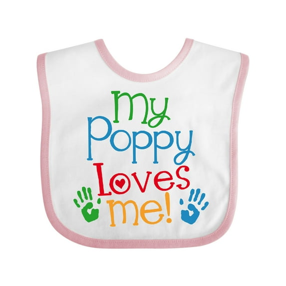 Inktastic My Poppy Loves Me Boys or Girls Baby Bib
