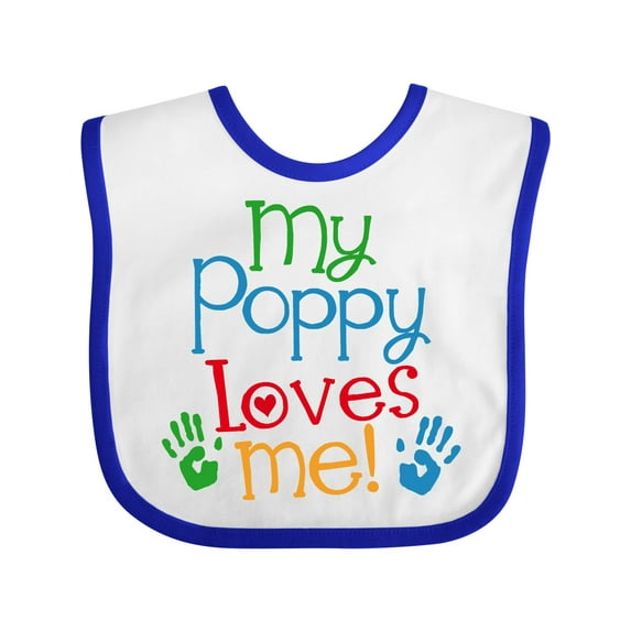 Inktastic My Poppy Loves Me Boys or Girls Baby Bib