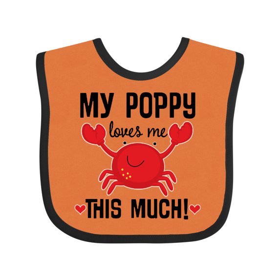 Inktastic My Poppy Loves Me Grandchild Boys or Girls Baby Bib