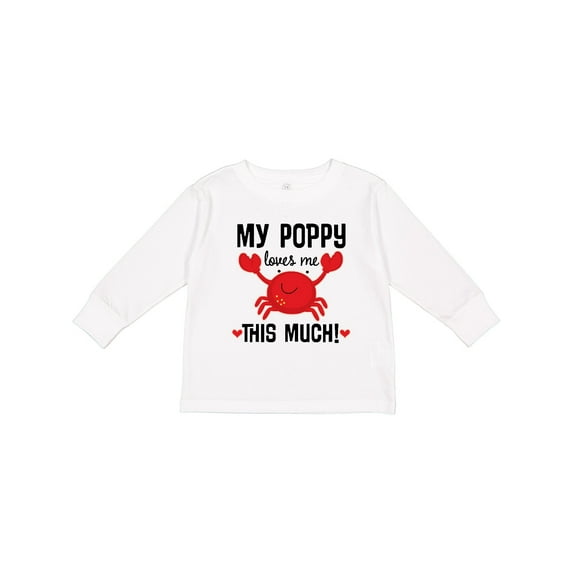Inktastic My Poppy Loves Me Grandchild Boys or Girls Long Sleeve Toddler T-Shirt