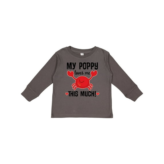 Inktastic My Poppy Loves Me Grandchild Boys or Girls Long Sleeve Toddler T-Shirt