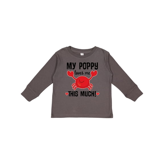 Inktastic My Poppy Loves Me Grandchild Boys or Girls Long Sleeve Toddler T-Shirt