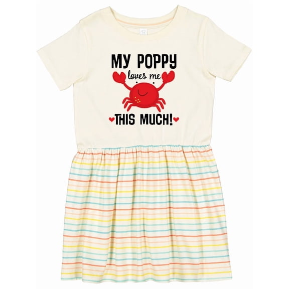 Inktastic My Poppy Loves Me Grandchild Girls Toddler Dress