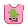 thumbnail image 1 of Inktastic My Poppy Loves Me Grandson Frog Boys Baby Bib, 1 of 4