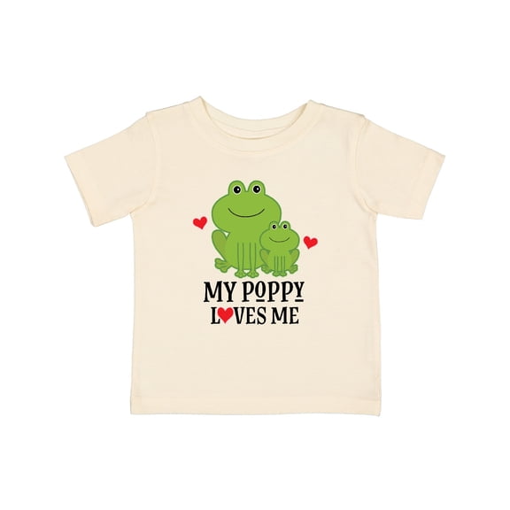 Inktastic My Poppy Loves Me Grandson Frog Boys Baby T-Shirt