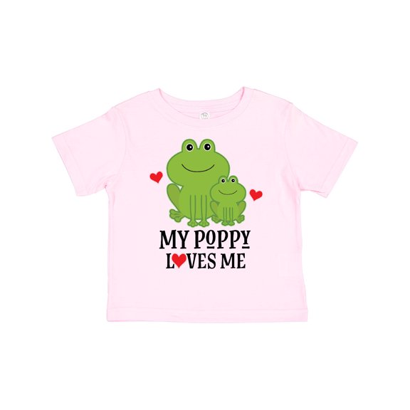 Inktastic My Poppy Loves Me Grandson Frog Gift Boys Toddler T-Shirt