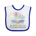 thumbnail image 1 of Inktastic My Poppy Loves Me to the Moon and Back Elephants in Clouds Boys or Girls Baby Bib, 1 of 4