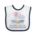 thumbnail image 1 of Inktastic My Poppy Loves Me to the Moon and Back Elephants in Clouds Boys or Girls Baby Bib, 1 of 4
