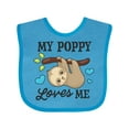 thumbnail image 1 of Inktastic My Poppy Loves Me with Sloth and Hearts Boys or Girls Baby Bib, 1 of 4
