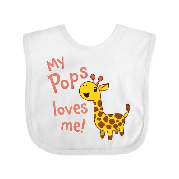 Inktastic My Pops Loves Me Cute Giraffe Boys or Girls Baby Bib