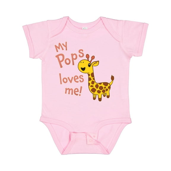 Inktastic My Pops Loves Me- Cute Giraffe Boys or Girls Baby Bodysuit