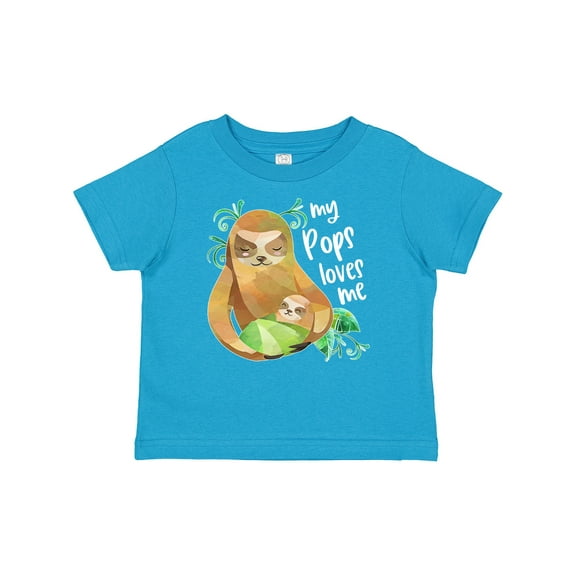 Inktastic My Pops Loves Me Cute Sloth and Baby Boys or Girls Baby T-Shirt