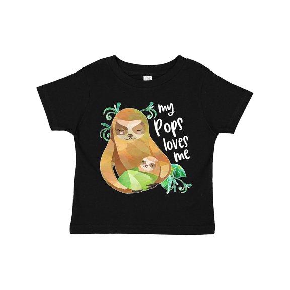 Inktastic My Pops Loves Me- Cute Sloth and Baby Boys or Girls Toddler T-Shirt