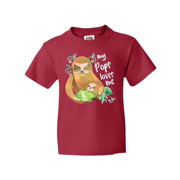 Inktastic My Pops Loves Me- Cute Sloth and Baby Youth T-Shirt