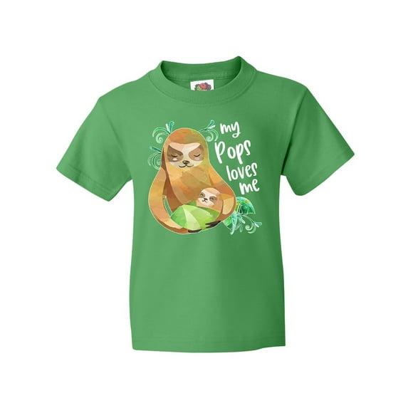 Inktastic My Pops Loves Me- Cute Sloth and Baby Youth T-Shirt