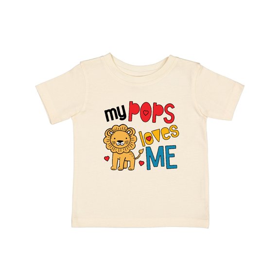 Inktastic My Pops Loves Me Grandson Lion Boys Baby T-Shirt