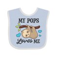 thumbnail image 1 of Inktastic My Pops Loves Me with Sloth and Hearts Boys or Girls Baby Bib, 1 of 4