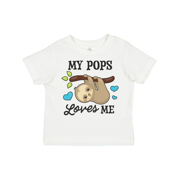 Inktastic My Pops Loves Me with Sloth and Hearts Boys or Girls Toddler T-Shirt