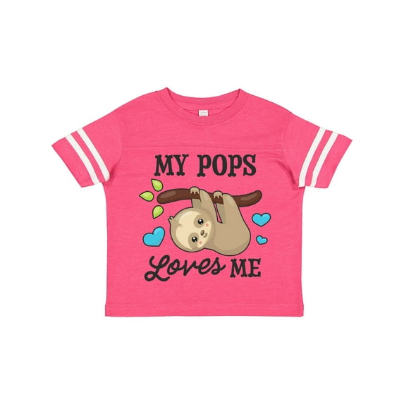 Inktastic My Pops Loves Me with Sloth and Hearts Boys or Girls Toddler T-Shirt