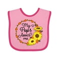 thumbnail image 1 of Inktastic My Pops Loves Me with Sunflower Wreath Boys or Girls Baby Bib, 1 of 4
