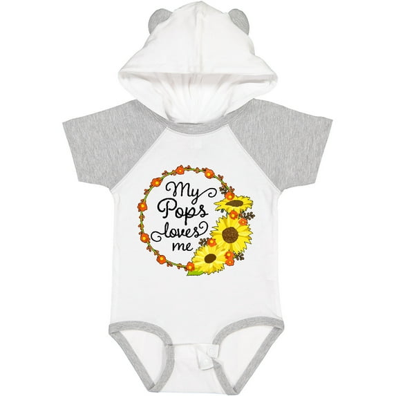 Inktastic My Pops Loves Me with Sunflower Wreath Boys or Girls Baby Bodysuit