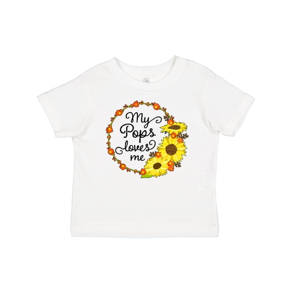 Inktastic My Pops Loves Me with Sunflower Wreath Boys or Girls Baby T-Shirt