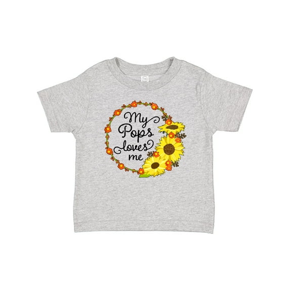 Inktastic My Pops Loves Me with Sunflower Wreath Boys or Girls Baby T-Shirt
